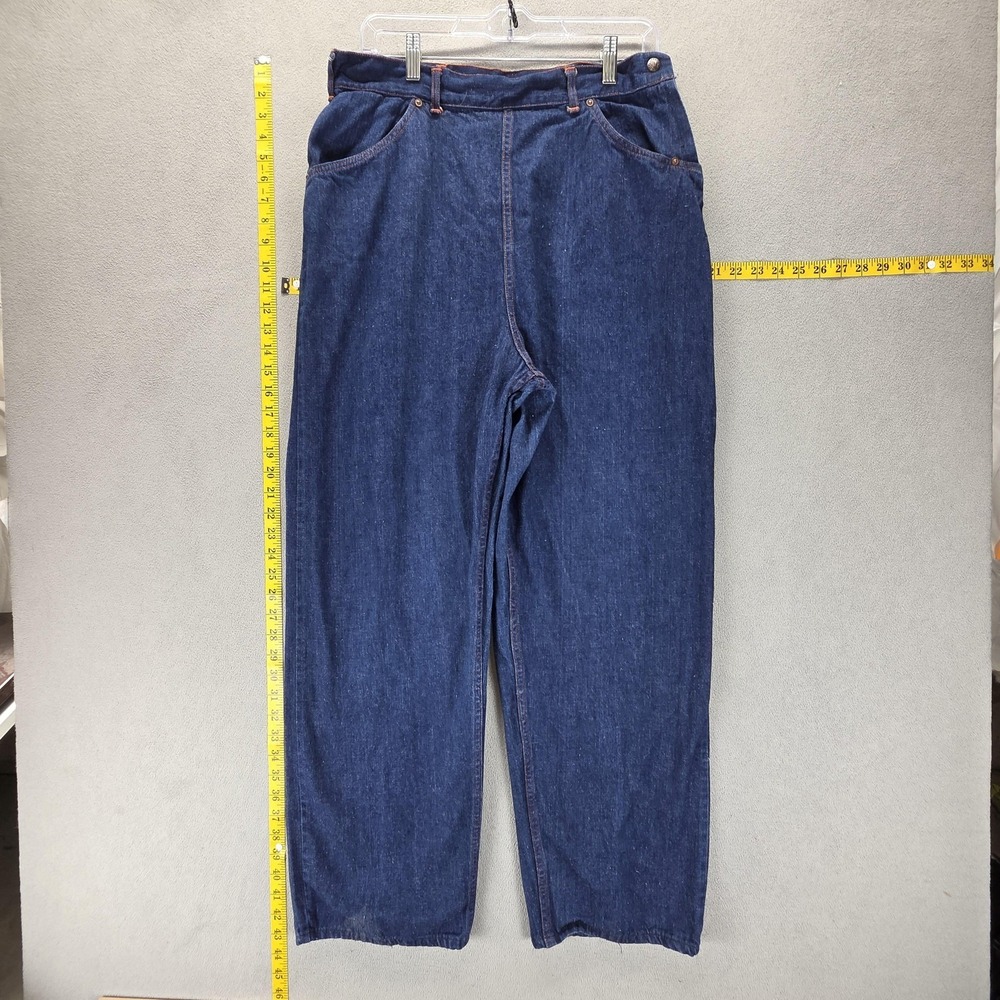 VTG Barrel Jeans Womens 30x28 14 inch High Rise 50s 60s Over the Top Side Zip